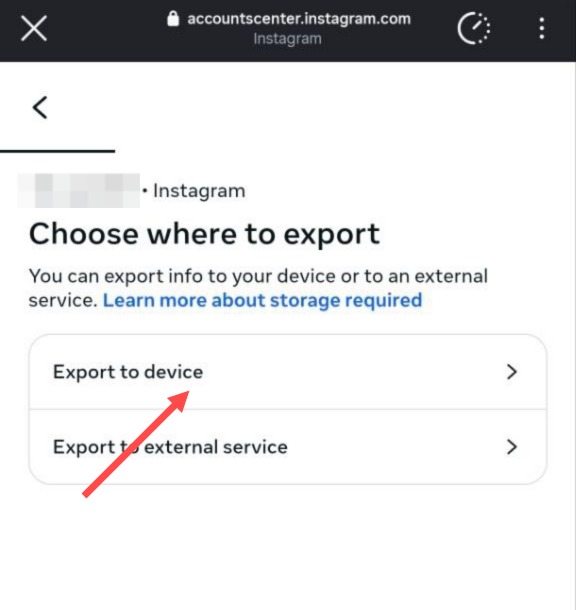 Step 7: Instagram Settings Menu